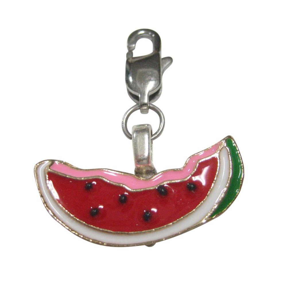 Colorful Half Eaten Watermelon Fruit Pendant Zipper Pull Charm